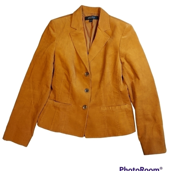 Kasper 8 corduroy Blazer 2 front pockets orange - Picture 1 of 9